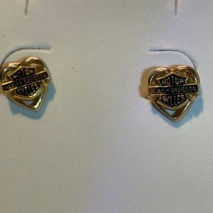 Harley Davidson gold earrings